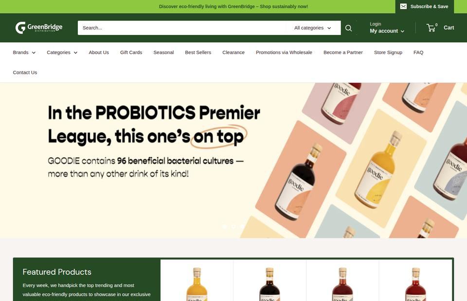 Greenbridge Distribution website on desktop